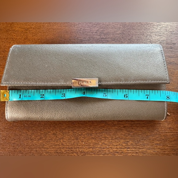 FURLA Long Flap-Style Continental Gold Tone Saffiano Leather Wallet - Picture 12 of 16